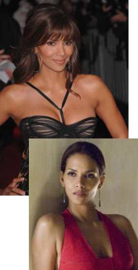 hombros bien formados y moldeados de halle berry