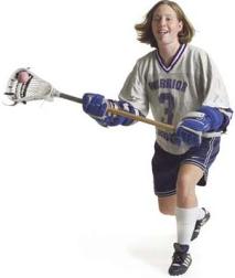 college girl playing lacrosse